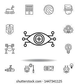 Robotics eye outline icon. set of robotics illustration icons. signs, symbols can be used for web, logo, mobile app, UI, UX