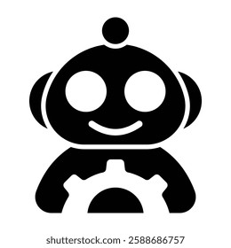 Robotics Glyph Icon Design For Personal And Commercial Use