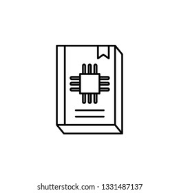 Robotics guide book outline icon. Signs and symbols can be used for web, logo, mobile app, UI, UX