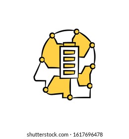 robotics head and battery for artificial intelligence concept