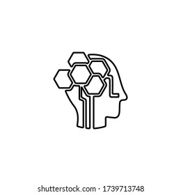 Robotics human brain sign. Artificial intelligence symbol.