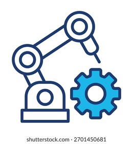 Ícone Robótico Em Design Plano Monocromático Azul, Ilustração De Vetor