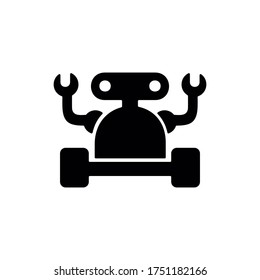 Robotics icon. Chat bot, customer service symbol for web and mobile UI design.