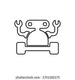 Icono de robótica. Chat bot, símbolo de servicio al cliente para diseño de interfaz de usuario web y móvil.