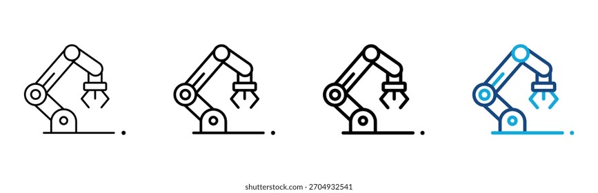 Conjunto de Colección de contorno de estilo diferente de icono de robótica Ilustración vectorial
