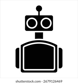 Icono de la robótica en la Ilustración vectorial del estilo del glifo