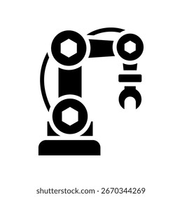 Ilustração de vetor de glifo de ícone de robótica