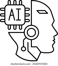 Robotics Icon - Line Style - How to use AI Theme