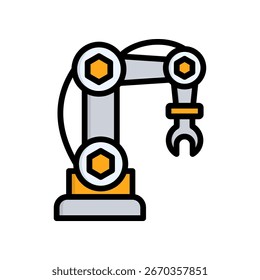 Ilustração de vetor de cor linear de ícone robótico