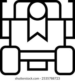 Robotik-Symbol. Dünnes lineares Design einzeln auf weißem Hintergrund
