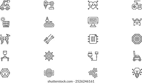 Robotics icons High-Quality Vector Icons Collection with Editable Stroke. Ideal for Professional and Creative Projects.