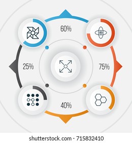 Robotics Icons Set. Collection Of Branching Program, Information Components, Atomic Cpu And Other Elements. Also Includes Symbols Such As Branching, Cpu, Information.