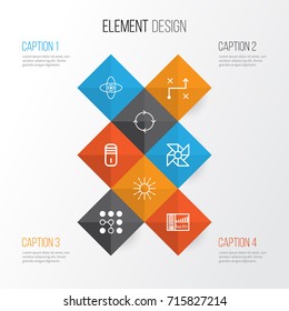 Robotics Icons Set. Collection Of Controlling Board, Mainframe, Laptop Ventilator And Other Elements. Also Includes Symbols Such As Brain, Complex, Computing.