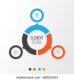 Robotics Icons Set. Collection Of Information Components, Mainframe, Wireless Communications And Other Elements. Also Includes Symbols Such As Wireless, Data, Cells.