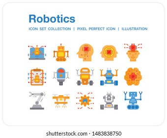 Robotics Icons Set. UI Pixel Perfect Well-crafted Vector Thin Line Icons. The illustrations are a vector.