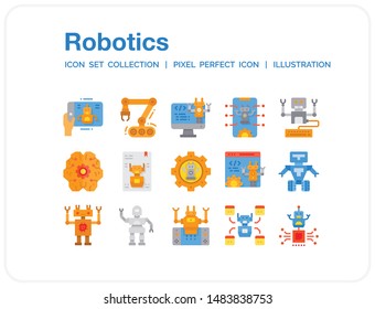 Robotics Icons Set. UI Pixel Perfect Well-crafted Vector Thin Line Icons. The illustrations are a vector.