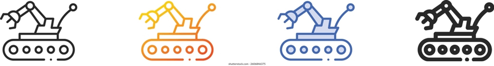 robotics icon.Thin Linear, Gradient, Blue Stroke and bold Style Design Isolated On White Background