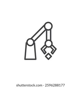 Robotics Integration line icon. linear style sign for mobile concept and web design. Robotic arm outline vector icon. Symbol, logo illustration. Vector graphics