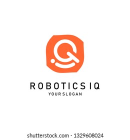 robotics iq and IQ letters as logo symbols