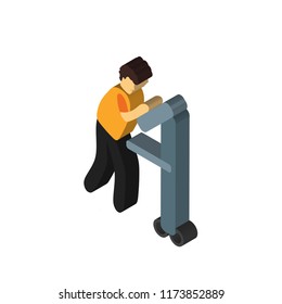 Robotics isometric left top view 3D icon
