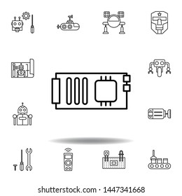 Robotics mainboard outline icon. set of robotics illustration icons. signs, symbols can be used for web, logo, mobile app, UI, UX