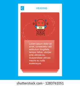 Robotics mobile vertical banner design design. Vector