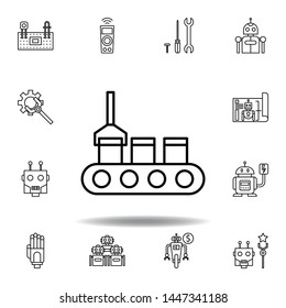 Robotics production outline icon. set of robotics illustration icons. signs, symbols can be used for web, logo, mobile app, UI, UX