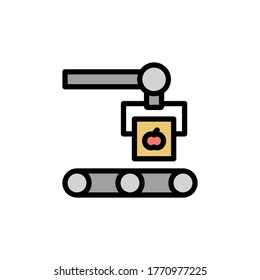Robotics, production, tomato icon. Simple color with outline vector elements of automated farming icons for ui and ux, website or mobile application