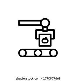 Robotik, Produktion, Tomatensymbol. Einfache Linie, Umrisslinien, Vektorelemente automatischer Agrarsymbole für i und ux, Website oder mobile Anwendungen