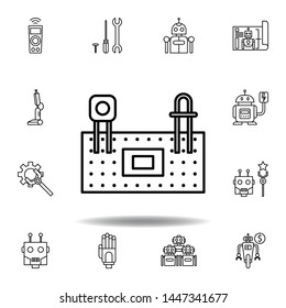 Robotics protoboard outline icon. set of robotics illustration icons. signs, symbols can be used for web, logo, mobile app, UI, UX