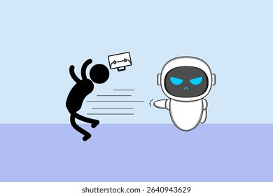 Robotics are rapidly replacing human jobs. Reshaping the future of work through efficiency and AI innovation. Illustration vector design. EPS 10