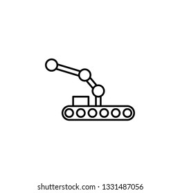 Robotics robot conveyor outline icon. Signs and symbols can be used for web, logo, mobile app, UI, UX