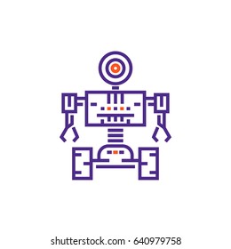 Robotics, robot in linear style