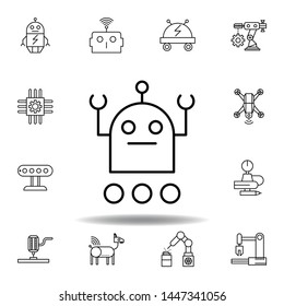 Robotics robot outline icon. set of robotics illustration icons. signs, symbols can be used for web, logo, mobile app, UI, UX