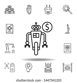 Robotics robot outline icon. set of robotics illustration icons. signs, symbols can be used for web, logo, mobile app, UI, UX