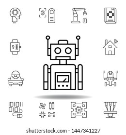 Robotics robot outline icon. set of robotics illustration icons. signs, symbols can be used for web, logo, mobile app, UI, UX