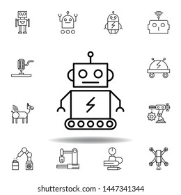 Robotics robot outline icon. set of robotics illustration icons. signs, symbols can be used for web, logo, mobile app, UI, UX