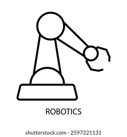 Robotics – Robotic Arm Representing Automated Machines and AI-driven Tasks with Editable Stroke