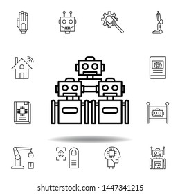 Robotics robots outline icon. set of robotics illustration icons. signs, symbols can be used for web, logo, mobile app, UI, UX