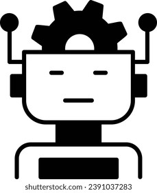 robotics self-improving automation concept, human capabilities cybernetic vector icon design, predictive modeling or adaptive control symbol, artificial intelligence sign, neural circuit  illustration