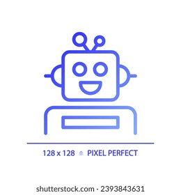 Robotics and STEM pixel perfect gradient linear vector icon. Construct simple machines. Students technological skills. Thin line color symbol. Modern style pictogram. Vector isolated outline drawing