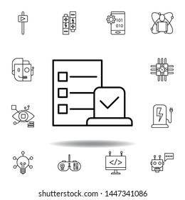 Robotics task outline icon. set of robotics illustration icons. signs, symbols can be used for web, logo, mobile app, UI, UX