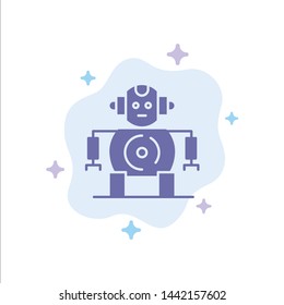Robotics, Technology Blue Icon on Abstract Cloud Background