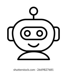 Icono de la Tecnología de la robótica o Ilustración vectorial aislada del símbolo de la muestra del logotipo - iconos negros del vector del estilo de la alta calidad