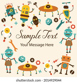 Robotics and Technology Vector Frame background
