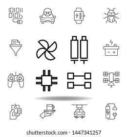 Robotics tools utensils outline icon. set of robotics illustration icons. signs, symbols can be used for web, logo, mobile app, UI, UX