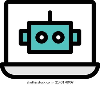 icono de línea de color vector robótica
