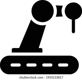 icono plano de glifos vectoriales robóticos