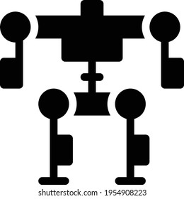 robotics vector glyph flat icon