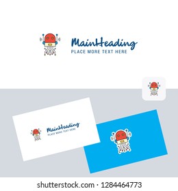 Robotics vector logotype with business card template. Elegant corporate identity. - Vector